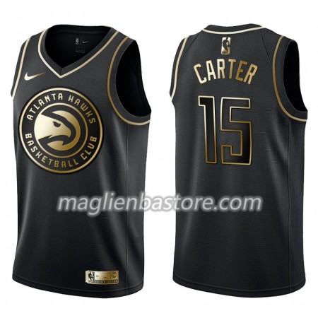 Maglia NBA Atlanta Hawks Vince Carter 15 Nike Nero Golden Edition Swingman - Uomo